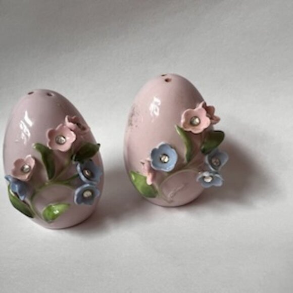 Vintage Japanese Floral Egg S&P Shakers RARE - Picture 12 of 16
